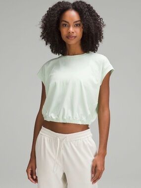 lululemon athletica- Wide Sleeve Gathered Hem T-Shirt- Kohlrabi Green